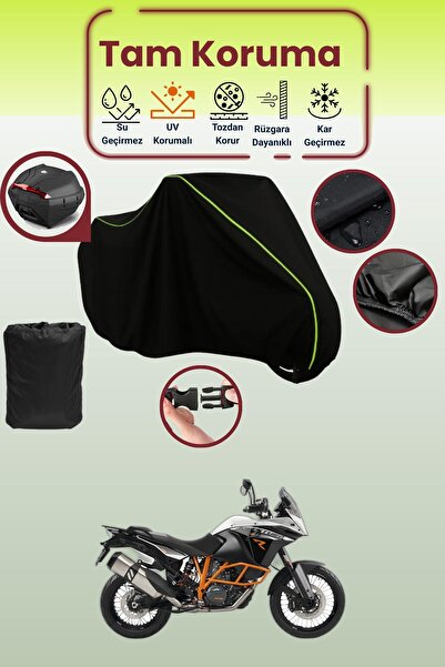 Dokaca Neo حقيبة خلفية باللون الأسود النيون قماش مجدّل متوافقة مع KTM 1190 Ad...