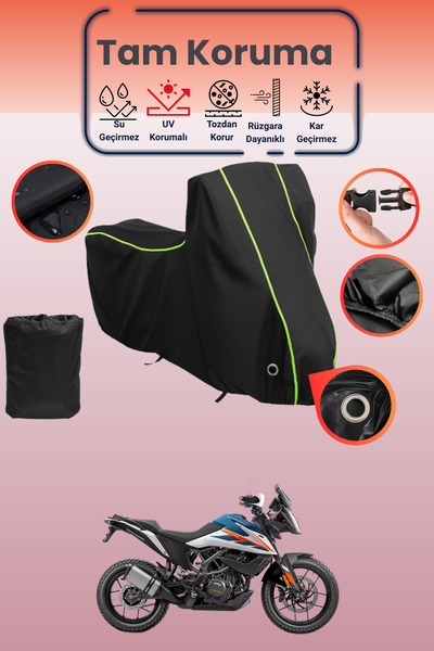 Dokaca Neo غطاء دراجة نارية متوافق مع KTM 250 Adventure من Black Neon قماش مج...
