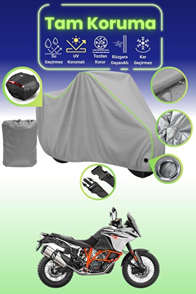 Dokaca Neo حقيبة خلفية وقفل رمادي نيون قماش مجدّل متوافقة مع KTM 1090 Adventu...