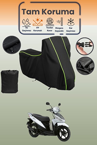 Dokaca Neo غطاء محرك متوافق مع سوزوكي أدريس قماش مجدّل باللون الأسود النيون، ...