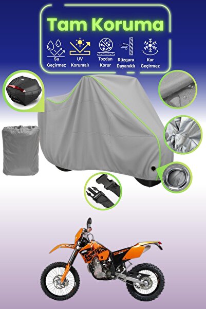 Dokaca Neo غطاء حماية رمادي نيون قماش مجدّل متوافق مع KTM 525 EXC، غطاء حماية...