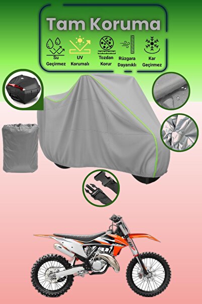 Dokaca Neo حقيبة خلفية رمادية نيون قماش مجدّل متوافقة مع KTM 125 SX، غطاء واق...