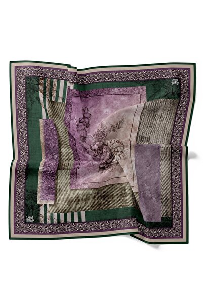 Levidor Geometric Striped Floral Pattern Sparkling Crystal Scarf