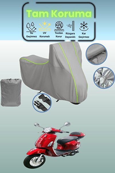 Dokaca Neo غطاء دراجة نارية رمادي نيون قماش مجدّل كينج موتور KR-211 رانا 50 م...
