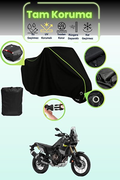 Dokaca Neo حقيبة خلفية وقفل أسود نيون قماش مجدّل متوافقة مع ياماها تينيري 700...