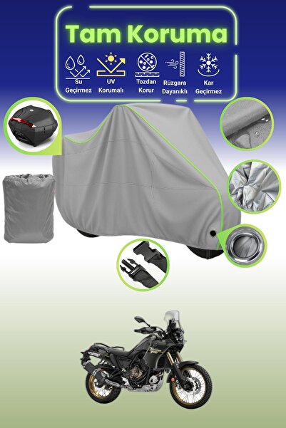 Dokaca Neo حقيبة خلفية رمادية نيون قماش مجدّل متوافقة مع ياماها تينيري 700 اك...