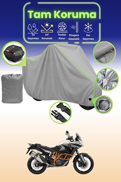 Dokaca Neo حقيبة خلفية رمادية نيون قماش مجدّل متوافقة مع KTM 1190 Adventure R...