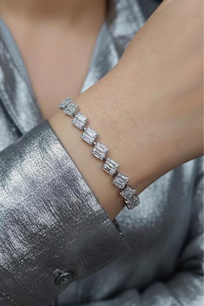 Valmont Accessories Zirkon Taşlı Özel Kesim Su Yolu Kadın Bileklik