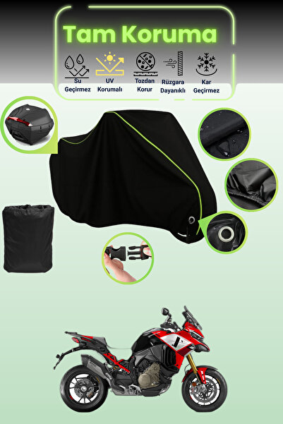 Dokaca Neo حقيبة خلفية وقفل باللون الأسود النيون قماش مجدّل متوافقة مع دوكاتي...