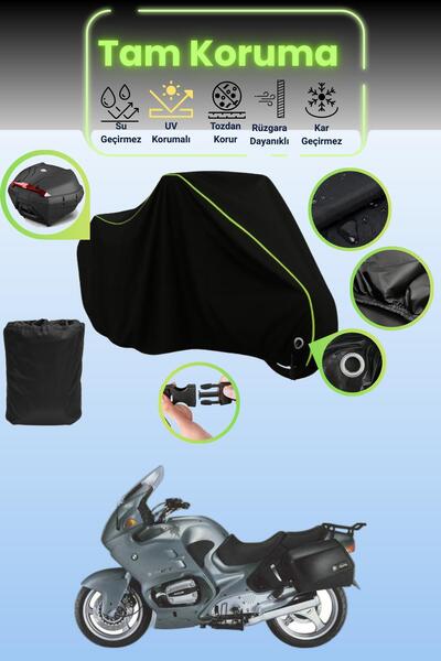 Dokaca Neo حقيبة خلفية وقفل أسود نيون قماش مجدّل متوافقة مع BMW R 1100 RT متو...