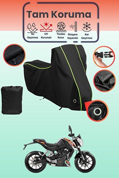 Dokaca Neo غطاء دراجة نارية أسود نيون قماش مجدّل متوافق مع KTM 200 Duke ABS، ...