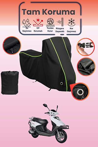 Dokaca Neo غطاء دراجة نارية متوافق مع Kuba XF 110 من Black Neon قماش مجدّل Lo...