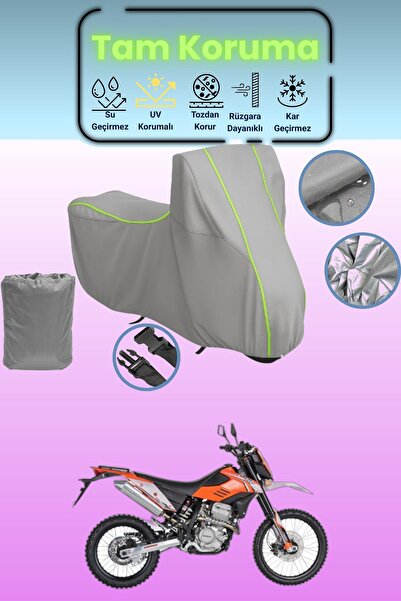 Dokaca Neo غطاء دراجة نارية رمادي نيون قماش مجدّل مونديال إكس-إيتمو إندورو مت...