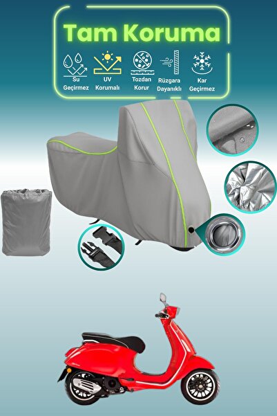 Dokaca Neo غطاء محرك متوافق مع Vespa Sprint S 125 باللون الرمادي النيون قماش ...