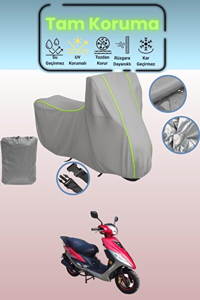 Dokaca Neo غطاء دراجة نارية رمادي نيون قماش مجدّل أورورا AR 50-6 كابيروسي متو...