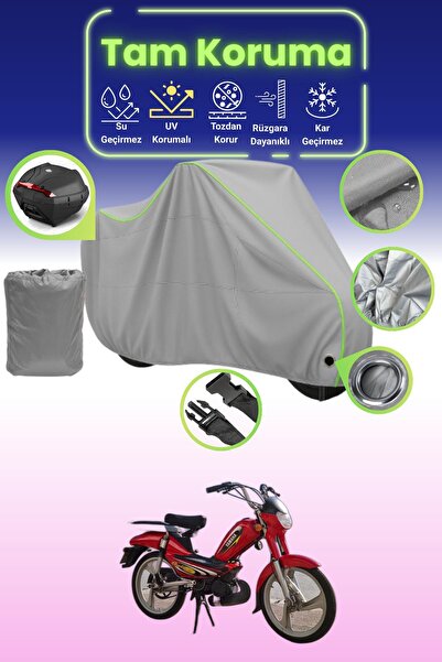 Dokaca Neo غطاء دراجة نارية رمادي نيون قماش مجدّل متوافق مع ياماها زوم، غطاء ...