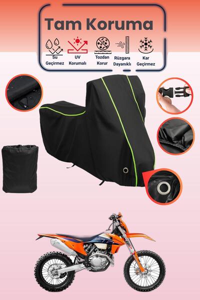 Dokaca Neo غطاء دراجة نارية متوافق مع KTM 530 EXC باللون الأسود النيون قماش م...