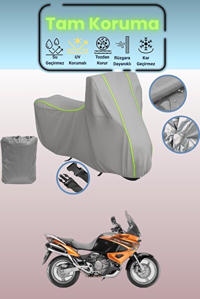 Dokaca Neo Gray Neon Corded Fabric Honda XL 1000V Varadero Compatible Motorcy...