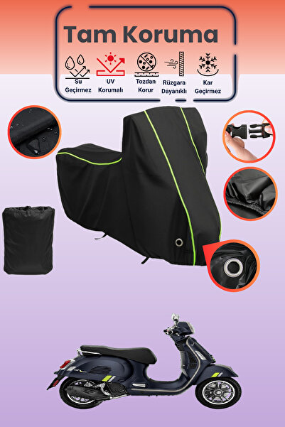Dokaca Neo غطاء دراجة نارية متوافق مع Vespa GTS 125 Supertech من Black Neon ق...