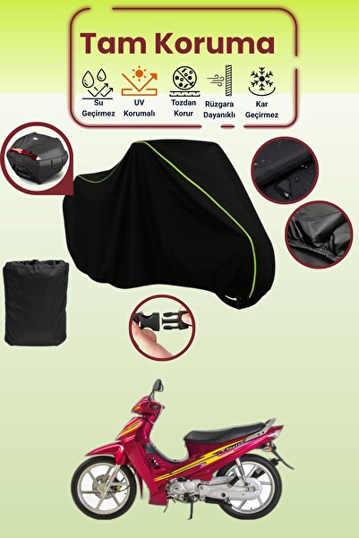 Dokaca Neo Black Neon Corded Fabric Rear Bag Compatible Kanuni Elite 110 Comp...