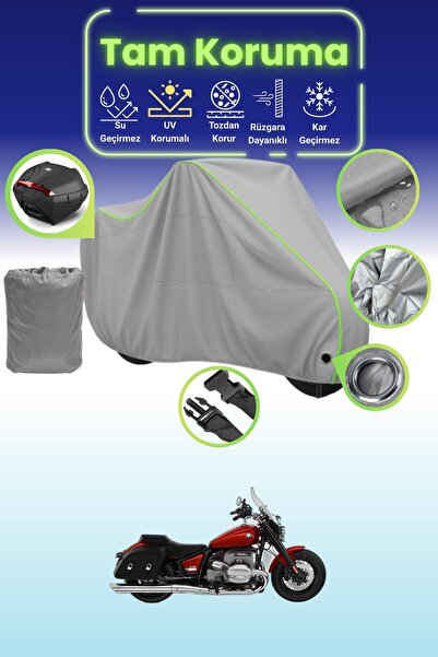 Dokaca Neo غطاء حماية رمادي نيون قماش مجدّل متوافق مع BMW R 18، غطاء حماية لل...