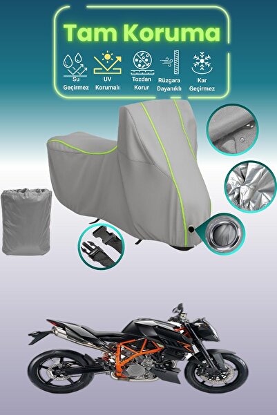 Dokaca Neo غطاء محرك متوافق مع KTM 990 Super Duke باللون الرمادي النيون قماش ...
