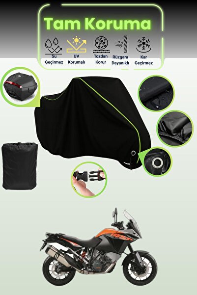 Dokaca Neo حقيبة خلفية وقفل أسود نيون قماش مجدّل متوافقة مع KTM 1050 Adventur...