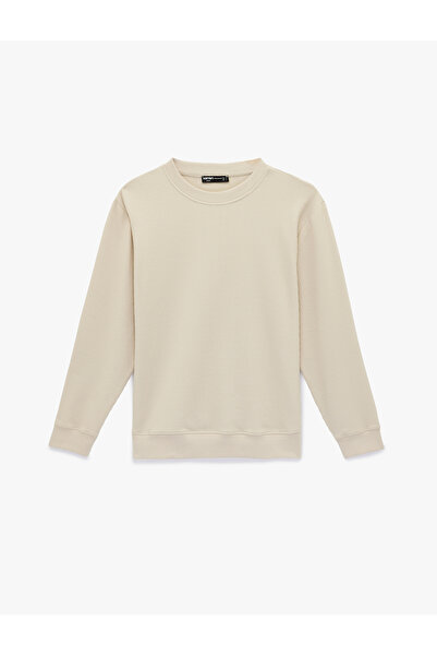 Koton Mânecă lungă material reiat Regular Fit basic guler rotund Swea tricou