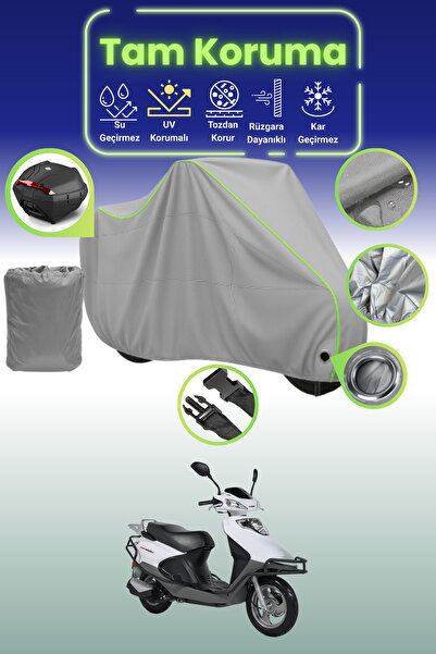 Dokaca Neo غطاء دراجة نارية رمادي نيون قماش مجدّل متوافق مع Kuba XF 110، غطاء...