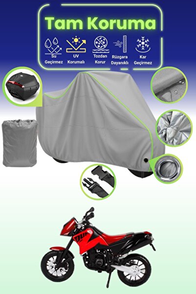 Dokaca Neo حقيبة خلفية رمادية نيون قماش مجدّل متوافقة مع KTM 640 Duke II متوا...