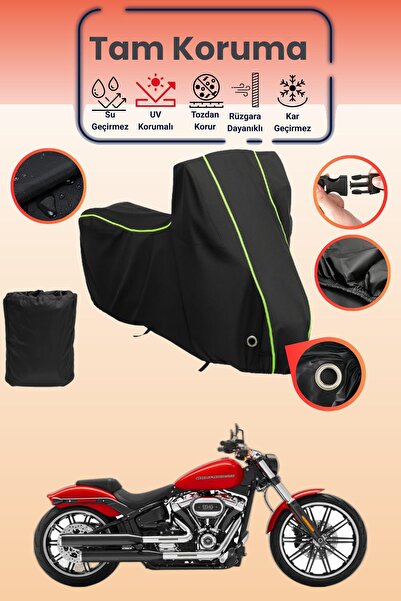 Dokaca Neo غطاء دراجة نارية أسود نيون قماش مجدّل متوافق مع هارلي ديفيدسون بري...
