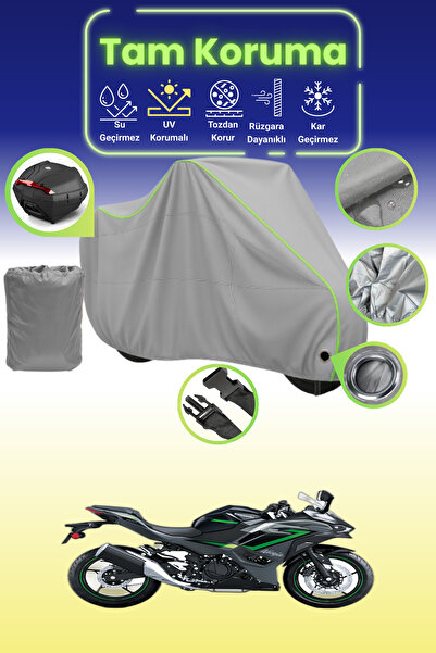 Dokaca Neo حقيبة خلفية رمادية نيون قماش مجدّل متوافقة مع كاواساكي نينجا 500 S...