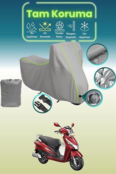 Dokaca Neo غطاء حماية رمادي نيون قماش مجدّل متوافق مع هيرو دويت 125، غطاء حما...