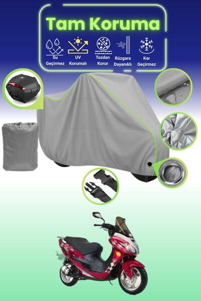 Dokaca Neo قماش دراجة نارية رمادي نيون قماش مجدّل متوافق مع قفل وحقيبة خلفية ...