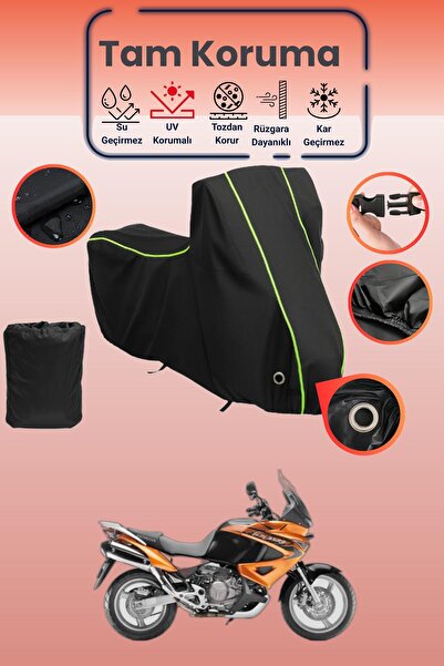 Dokaca Neo Black Neon Corded Fabric Lock Compatible Honda XL 1000V Varadero C...