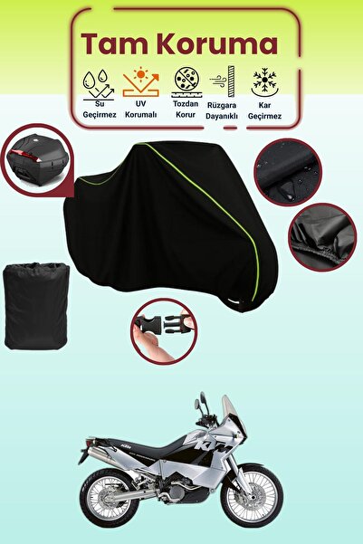 Dokaca Neo حقيبة خلفية باللون الأسود النيون قماش مجدّل متوافقة مع KTM 950 Adv...