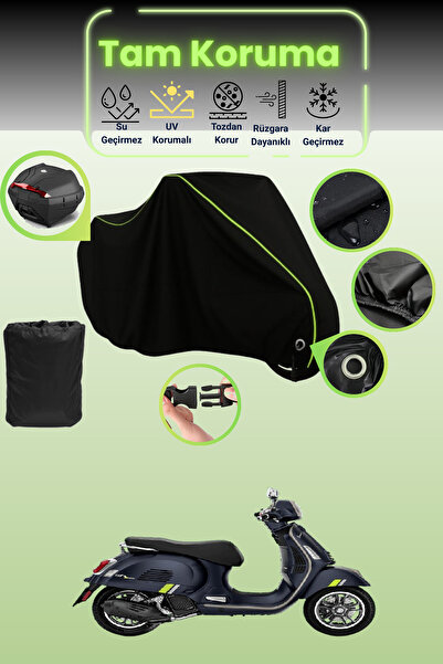 Dokaca Neo حقيبة خلفية وقفل أسود نيون قماش مجدّل متوافقة مع Vespa GTS 125 Sup...