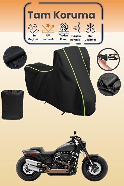 Dokaca Neo غطاء حماية أسود نيون قماش مجدّل متوافق مع هارلي ديفيدسون سوفتيل فا...