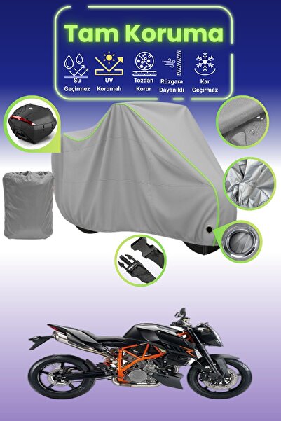 Dokaca Neo حقيبة خلفية وقفل رمادي نيون قماش مجدّل متوافقة مع KTM 990 Super Du...