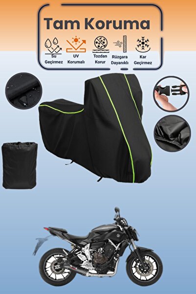 Dokaca Neo غطاء محرك متوافق مع Yamaha MT-07 باللون الأسود النيون قماش مجدّل، ...