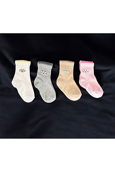 Butik Soket Kız Çocuk Çorabı (4'lü)