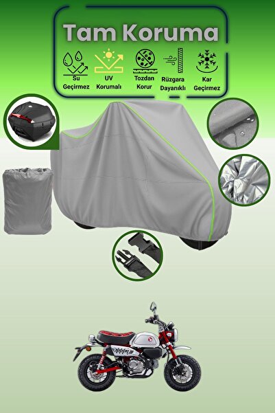 Dokaca Neo حقيبة خلفية رمادية نيون قماش مجدّل متوافقة مع هوندا مونكي 125، غطا...