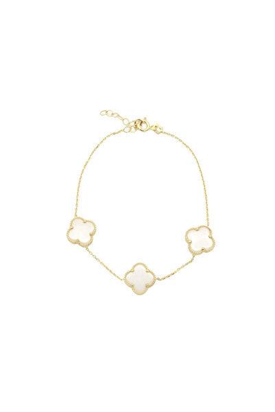 Bijuteria SORELLY 14k Gold Bracelet with Enamel Flowers 1 cm