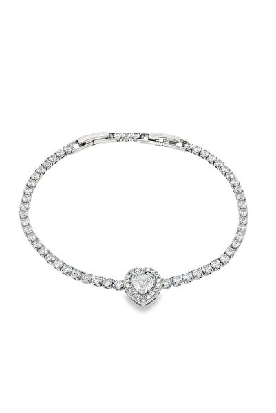 Bijuteria SORELLY Tennis Bracelet Heart with White CZ Stones