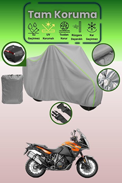 Dokaca Neo حقيبة خلفية رمادية نيون قماش مجدّل متوافقة مع KTM 1290 Super Adven...