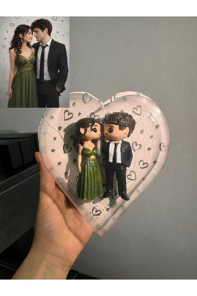 BENLİA KİŞİYE ÖZEL KALP KUTUDA ÇİFT FUNKO POP (18CM)