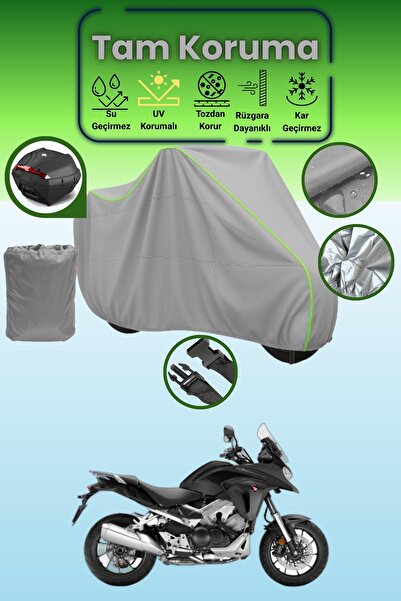 Dokaca Neo حقيبة خلفية رمادية نيون قماش مجدّل متوافقة مع هوندا VFR 800 X كروس...