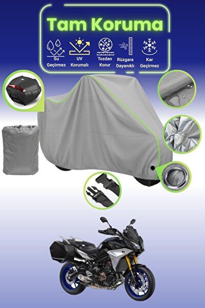 Dokaca Neo حقيبة خلفية رمادية نيون قماش مجدّل متوافقة مع ياماها تريسر 900 جي ...