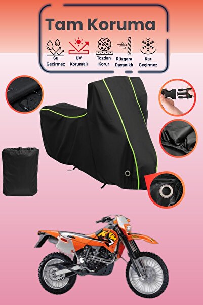 Dokaca Neo غطاء دراجة نارية متوافق مع KTM 620 SC باللون الأسود النيون قماش مج...