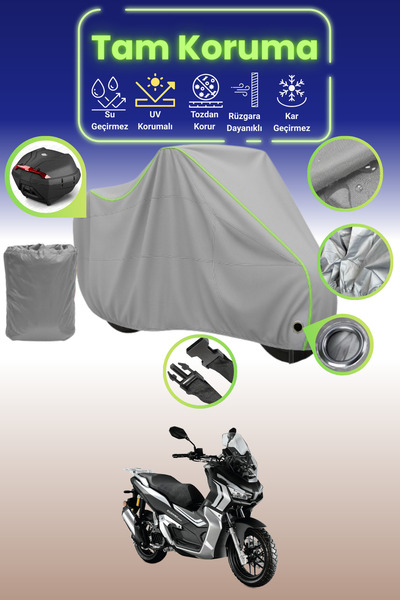 Dokaca Neo غطاء دراجة نارية رمادي نيون قماش مجدّل متوافق مع Kuba Rubano 150